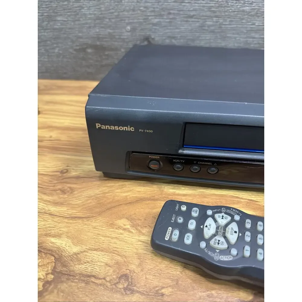 Panasonic PV-7400 VCR Blue Line Hi-Fi Stereo Omnivision Remote Tested & Working